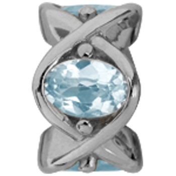 Christina Sky Topaz charm – sølv, 6 mm til Classic læderarmbånd
